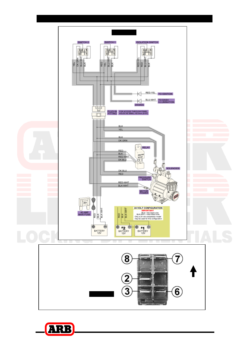 Switch, Switch terminal identification | ARB RD158 User Manual | Page 31 / 38