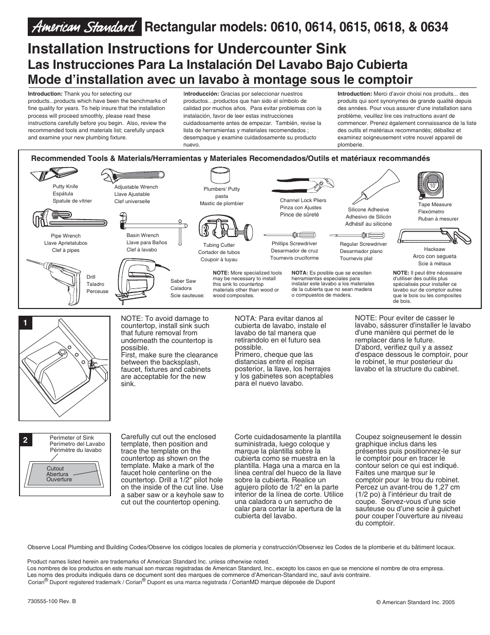 American Standard 0634 User Manual | 3 pages