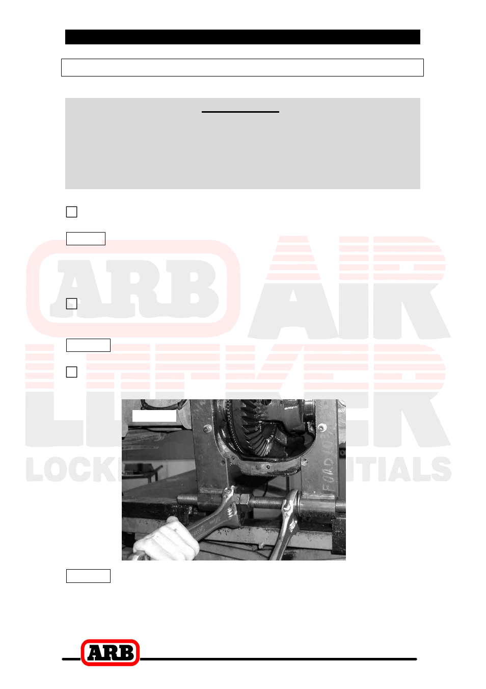 2 removing the existing differential, Spreading the differential housing important | ARB RD158 User Manual | Page 10 / 44