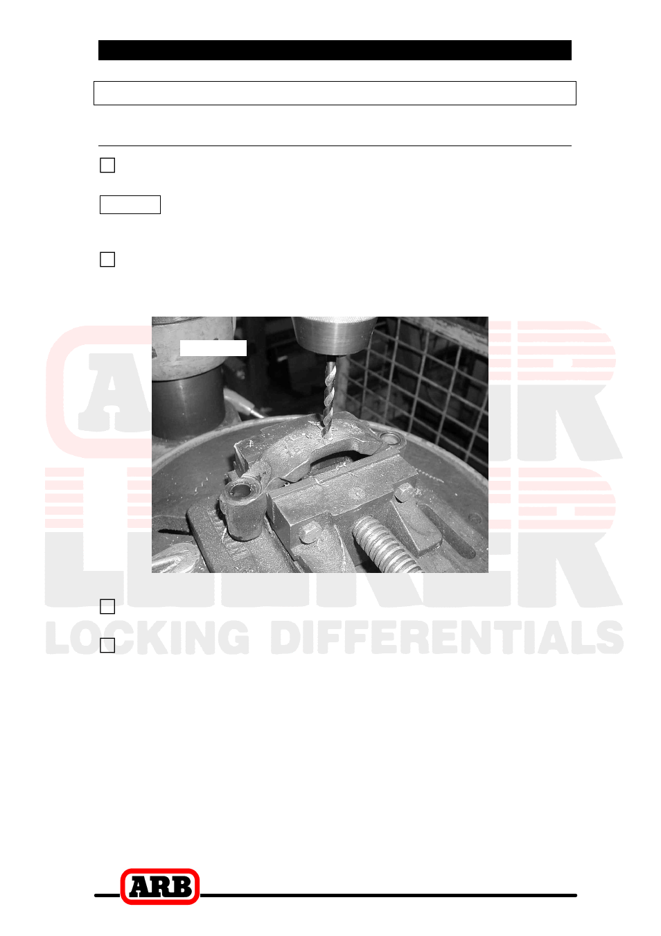 4 installing the air locker, Modifying the bearing cap, Ing the bearing cap | Drill | ARB RD158 User Manual | Page 22 / 44