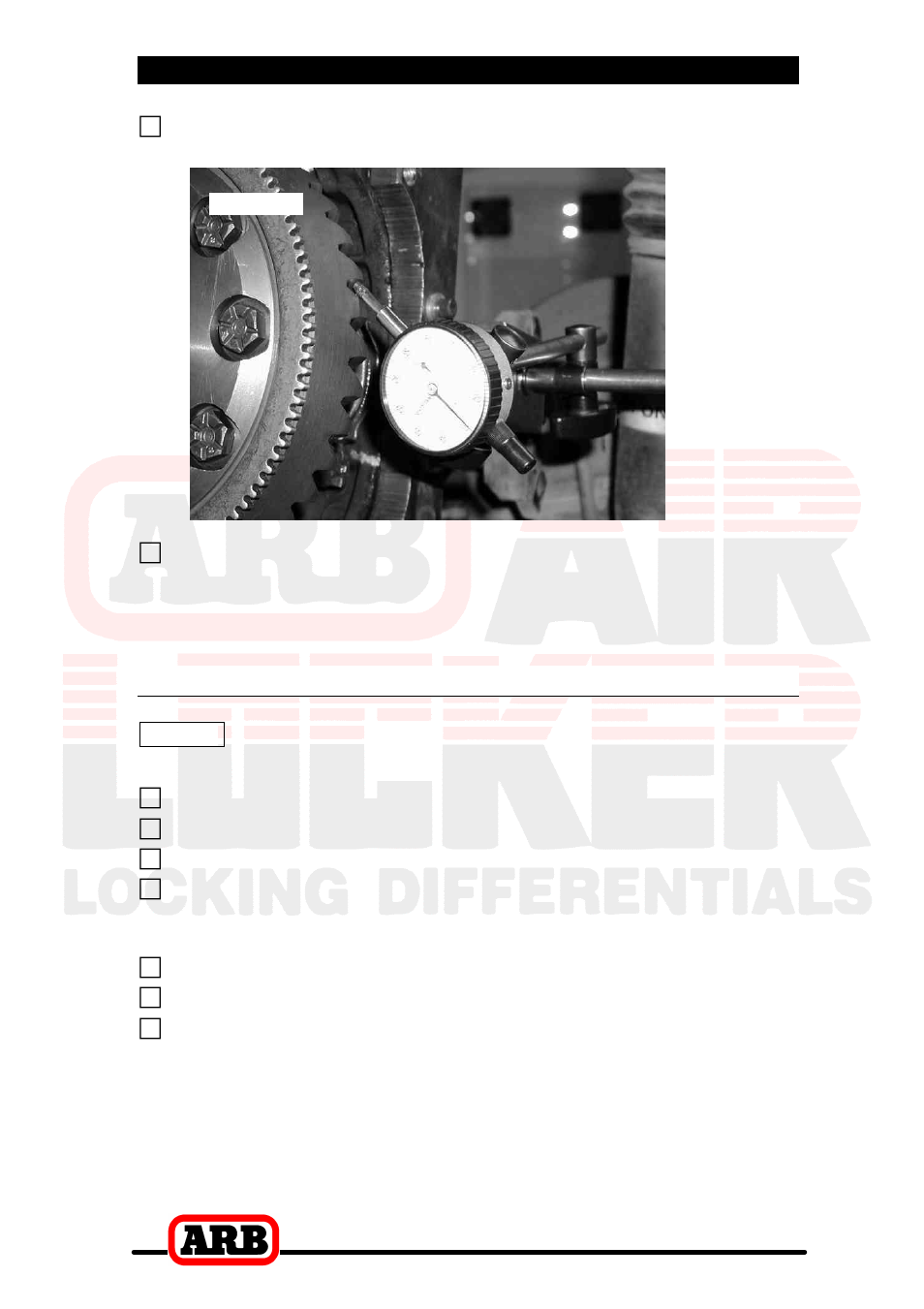 4 installing the air locker, Re-shimming the backlash | ARB RD158 User Manual | Page 25 / 44