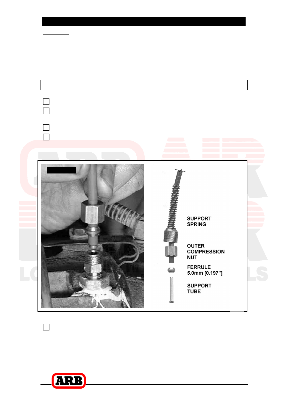 5 installing the air system, Connection to the bulkhead fitting | ARB RD158 User Manual | Page 32 / 44