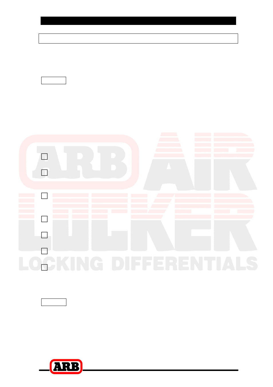 6 mounting & connecting the electrical system, Mounting the actuator switch(es) | ARB RD158 User Manual | Page 34 / 44