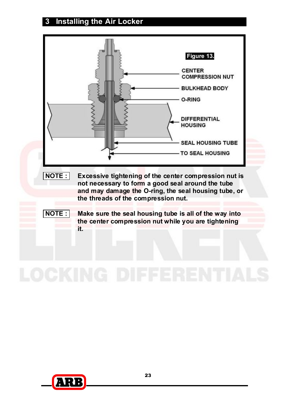 3 installing the air locker | ARB RD166 User Manual | Page 25 / 42