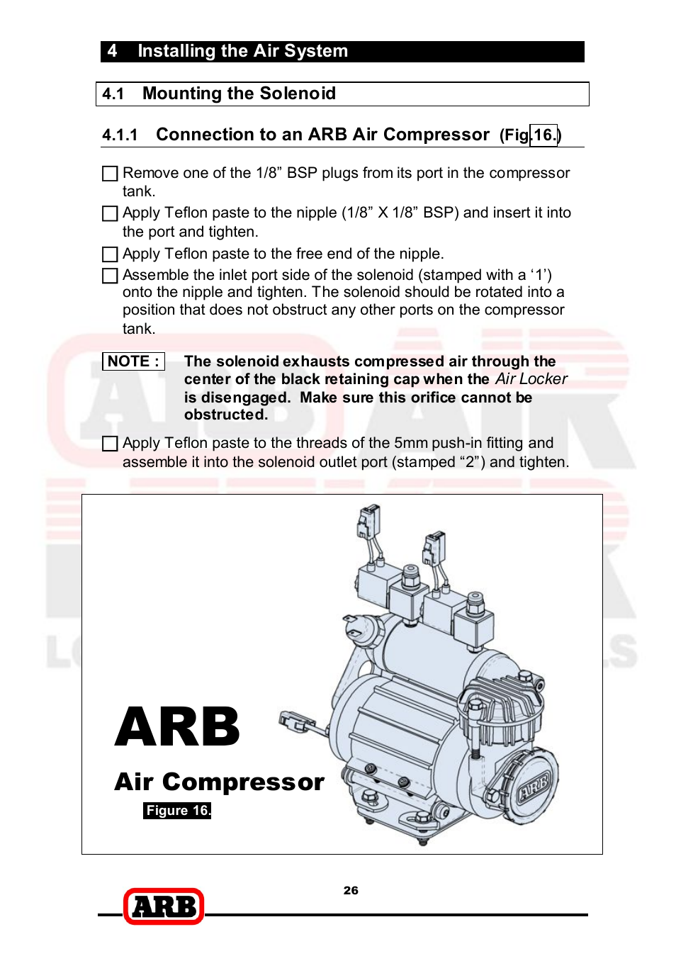 Air compressor | ARB RD166 User Manual | Page 28 / 42