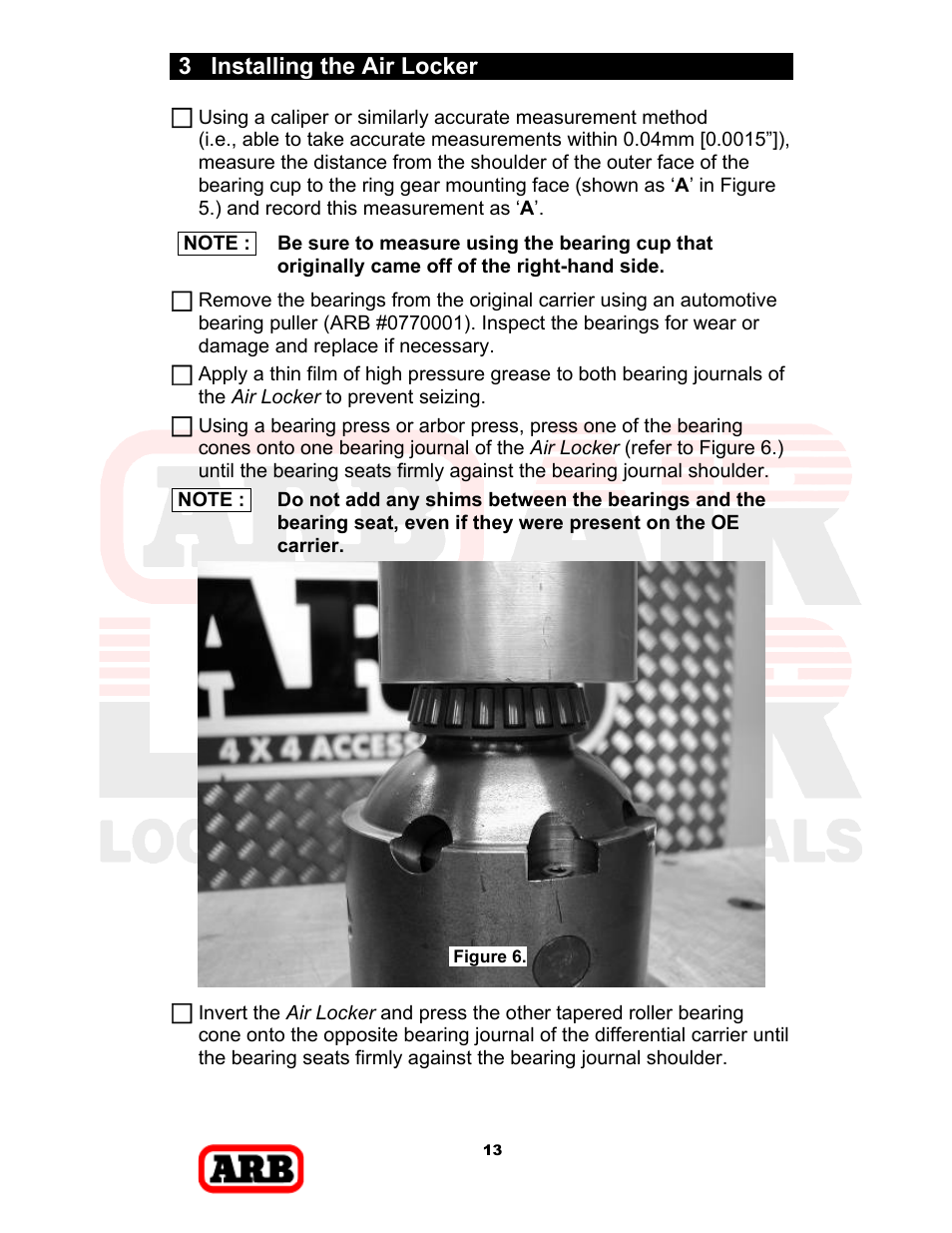 3 installing the air locker | ARB RD168 User Manual | Page 15 / 44