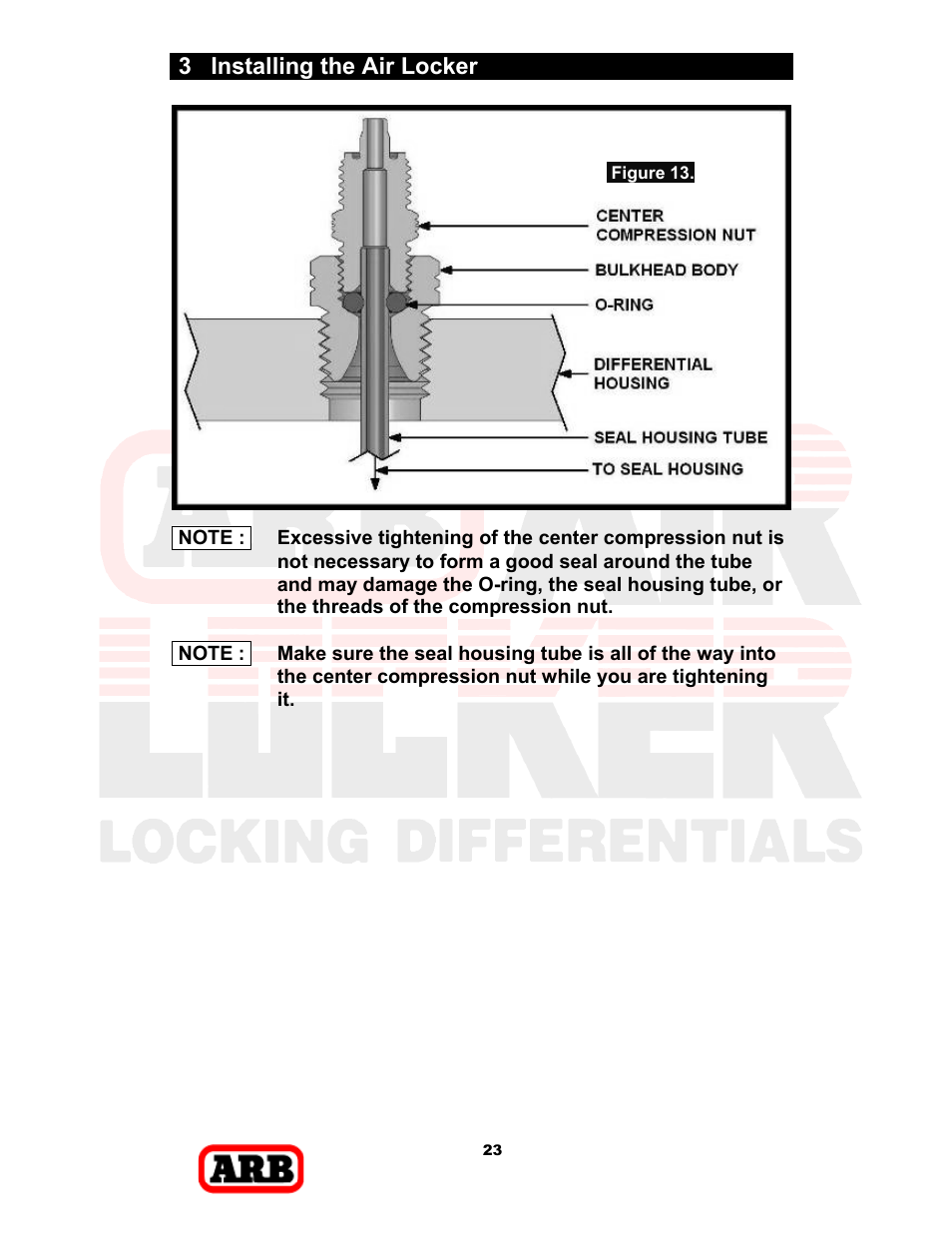3 installing the air locker | ARB RD168 User Manual | Page 25 / 44