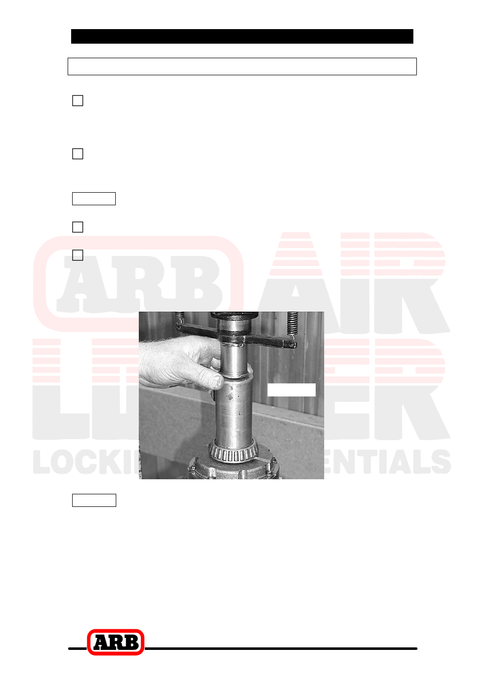 4 installing the air locker, Installing the carrier bearings | ARB RD115 User Manual | Page 14 / 44
