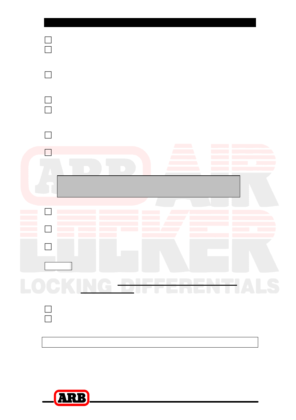 Pre-load + end float = shim pack, 4 installing the air locker, Approximating the backlash for tube position | ARB RD80 User Manual | Page 18 / 44