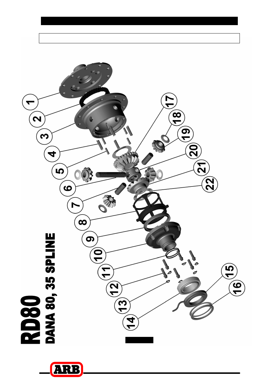 8 parts list, Exploded assembly diagram | ARB RD80 User Manual | Page 43 / 44