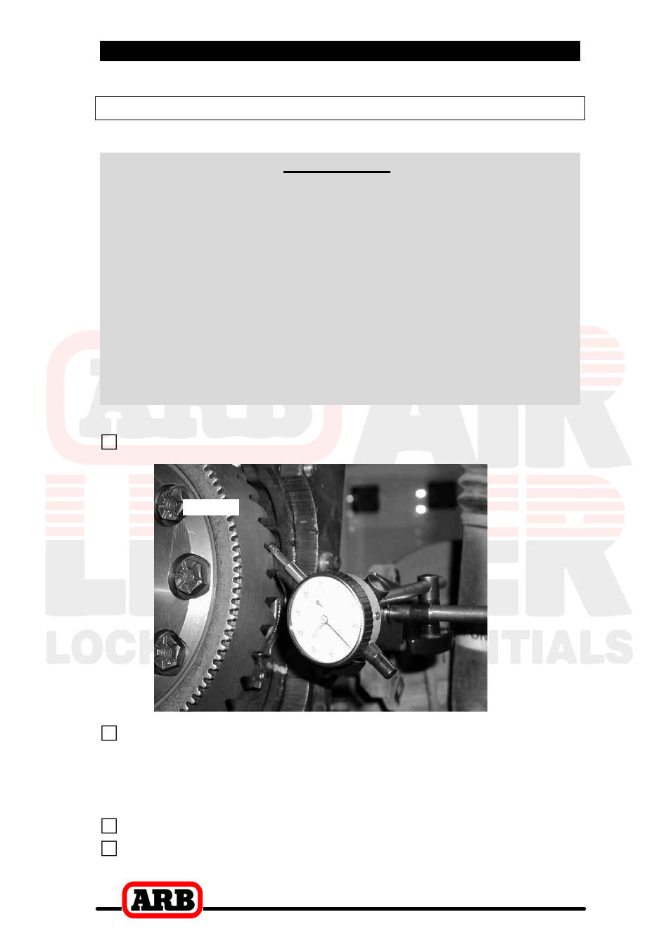 2 removing the existing differential, Checking the current backlash amount, Important | ARB RD80 User Manual | Page 9 / 44