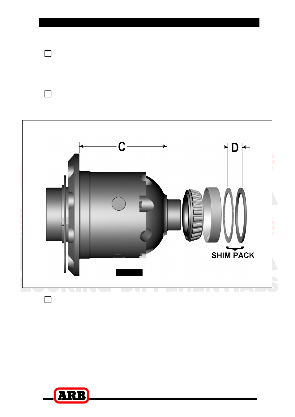 3 approximate backlash shimming | ARB RD82 User Manual | Page 13 / 40