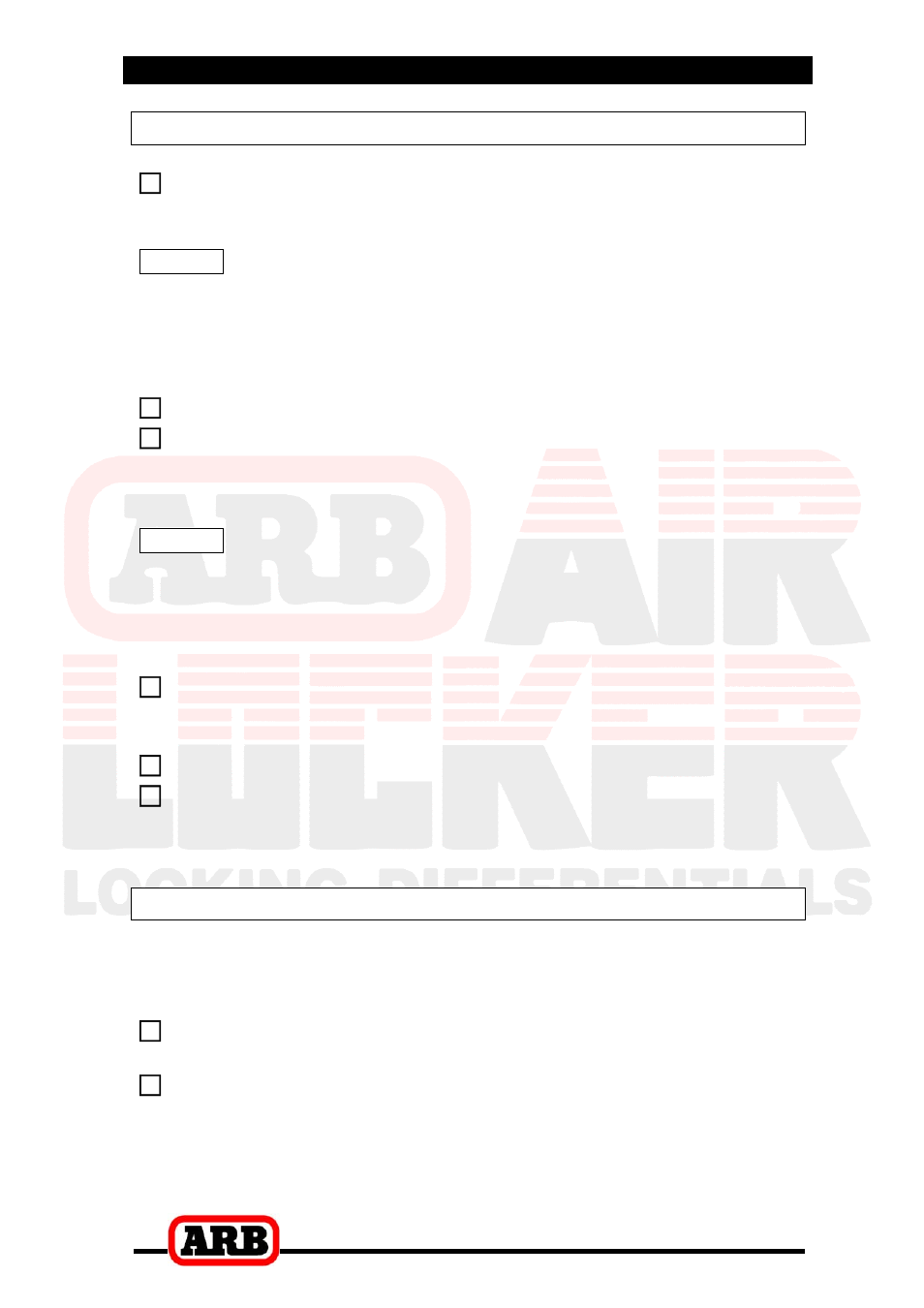 7 testing & final assembly, Leak testing, Testing the air locker actuation | ARB RD82 User Manual | Page 35 / 40