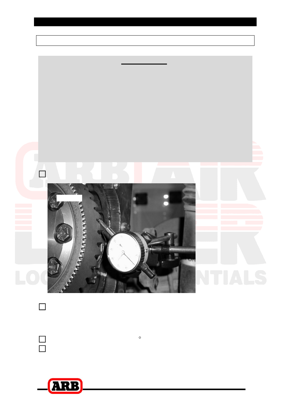 2 removing the existing differential, Checking the current backlash amount, Important | ARB RD82 User Manual | Page 9 / 40