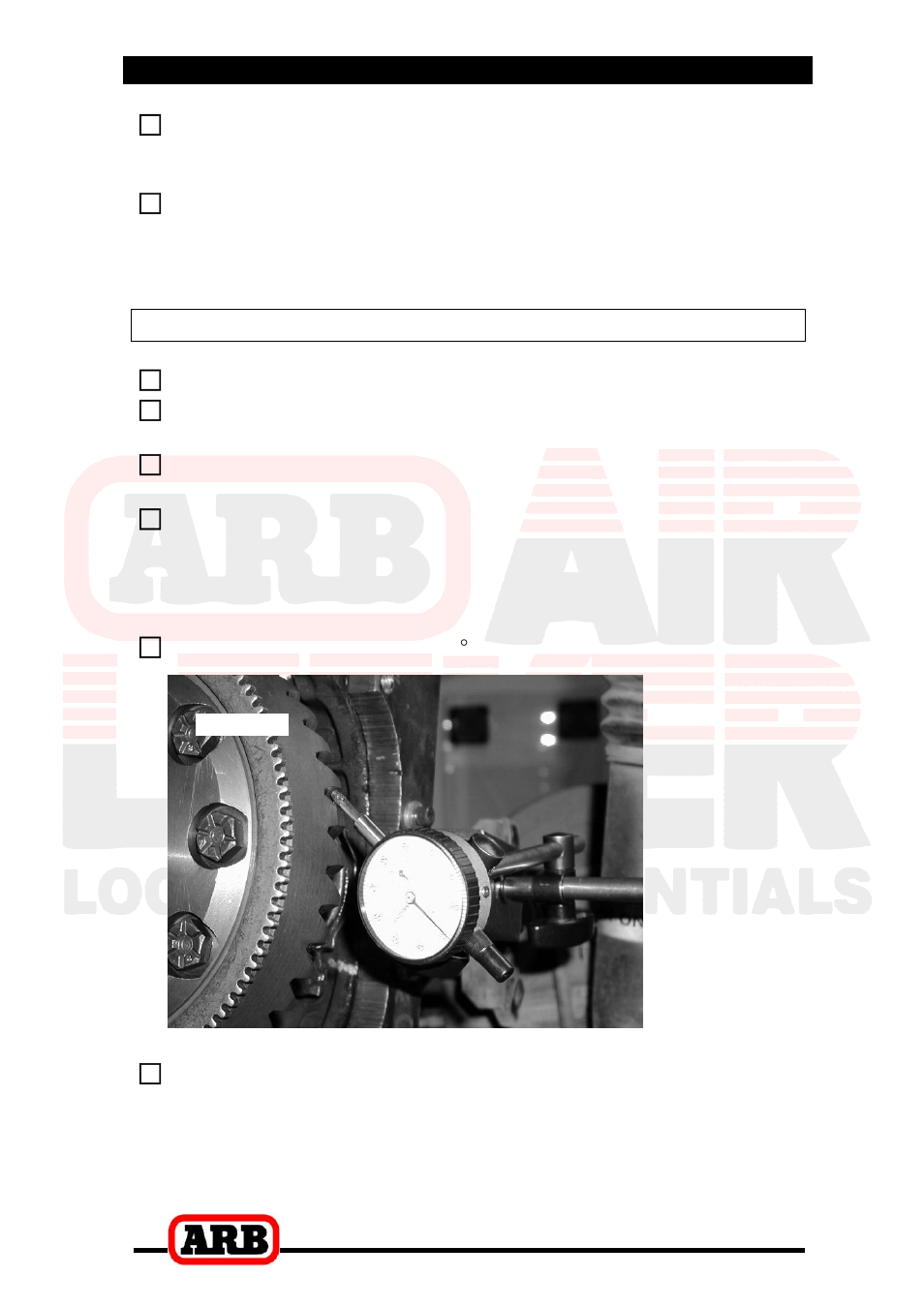 4 installing the air locker, Checking the backlash | ARB RD81 User Manual | Page 20 / 40