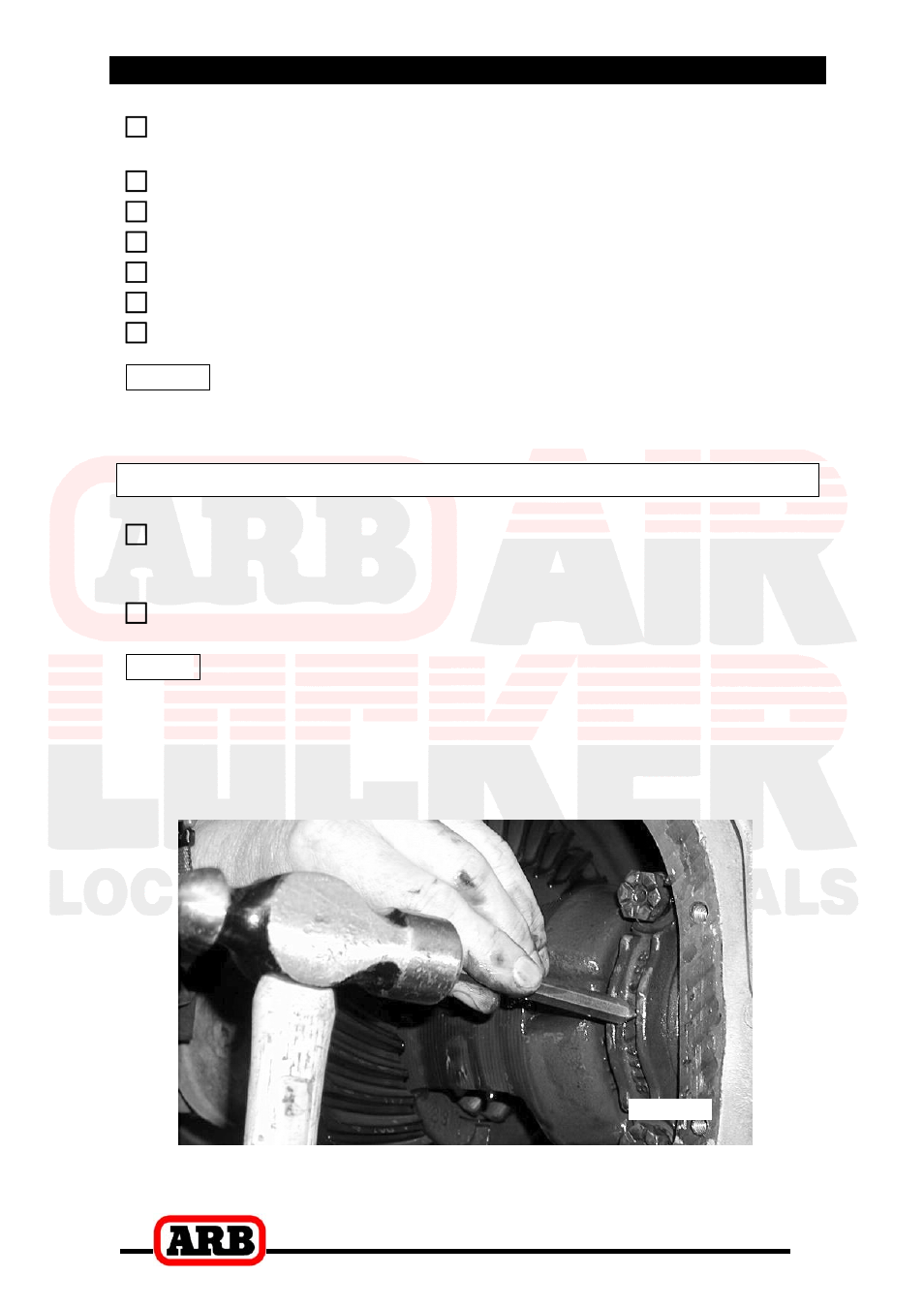 2 removing the existing differential, Marking the bearing caps | ARB RD81 User Manual | Page 8 / 40