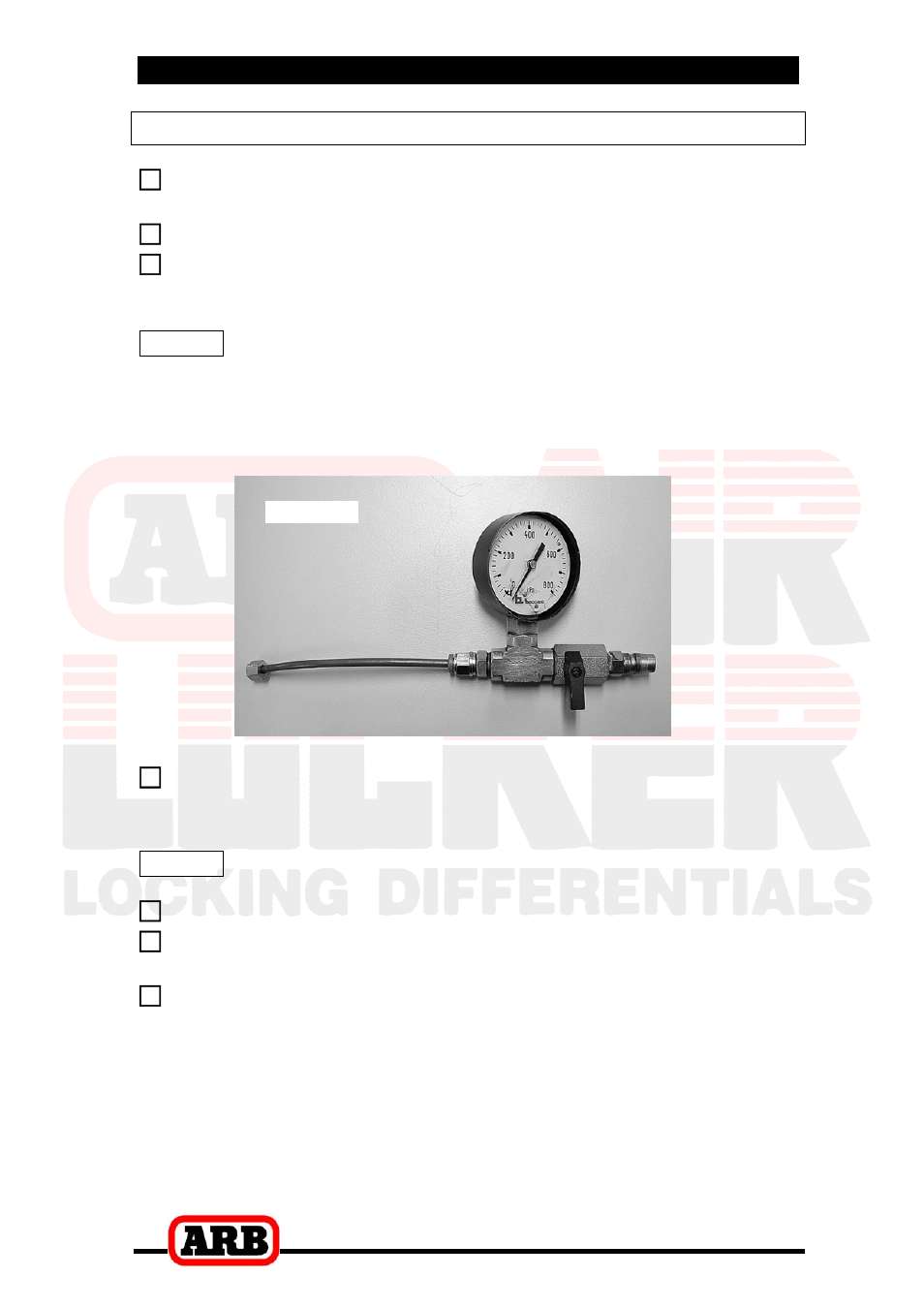 3 installing the air locker, Bench testing the air locker | ARB RD119 User Manual | Page 24 / 40