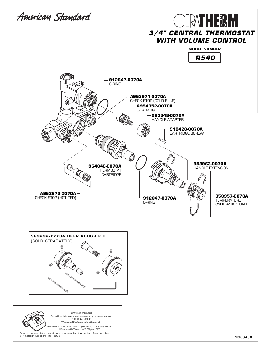 Installation instructions, R540 | American Standard Town Square T555740 User Manual | Page 10 / 10