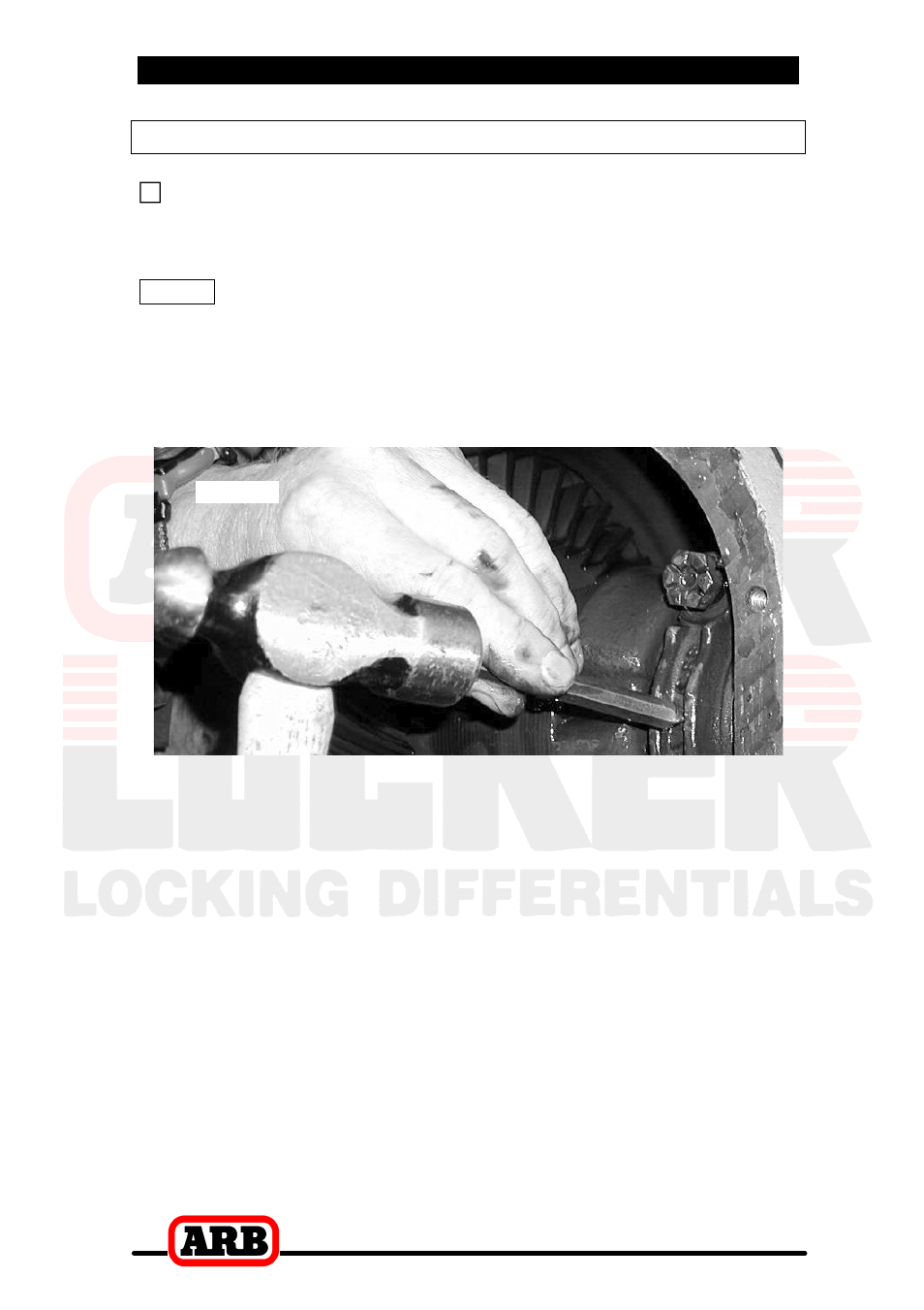 2 removing the existing differential, Marking the bearing caps | ARB RD83 User Manual | Page 9 / 44