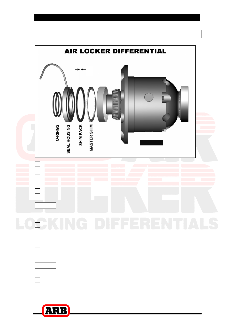 3 installing the air locker, Assembling the seal housing | ARB RD84 User Manual | Page 20 / 44