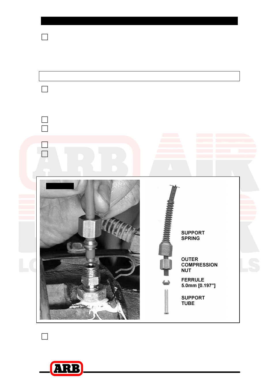 4 installing the air system, Connection to the bulkhead fitting | ARB RD84 User Manual | Page 31 / 44