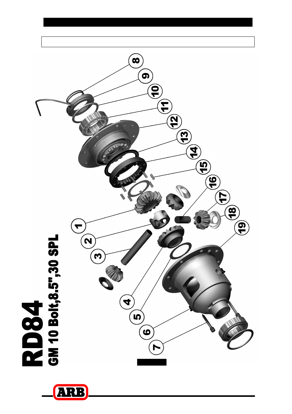 7 parts list, Exploded assembly diagram | ARB RD84 User Manual | Page 43 / 44