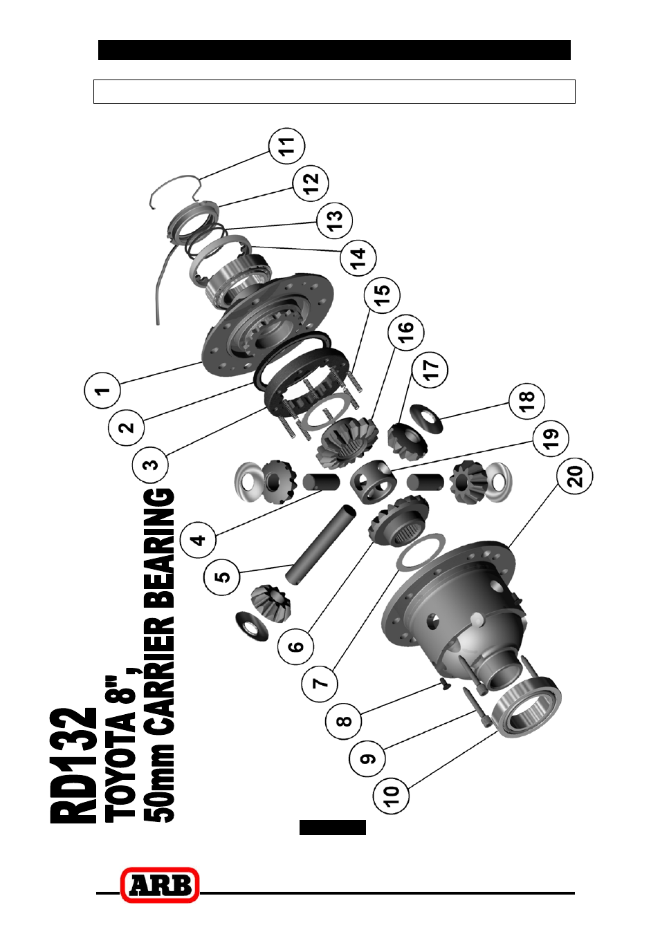 7 parts list, Exploded assembly diagram | ARB RD132 User Manual | Page 39 / 40