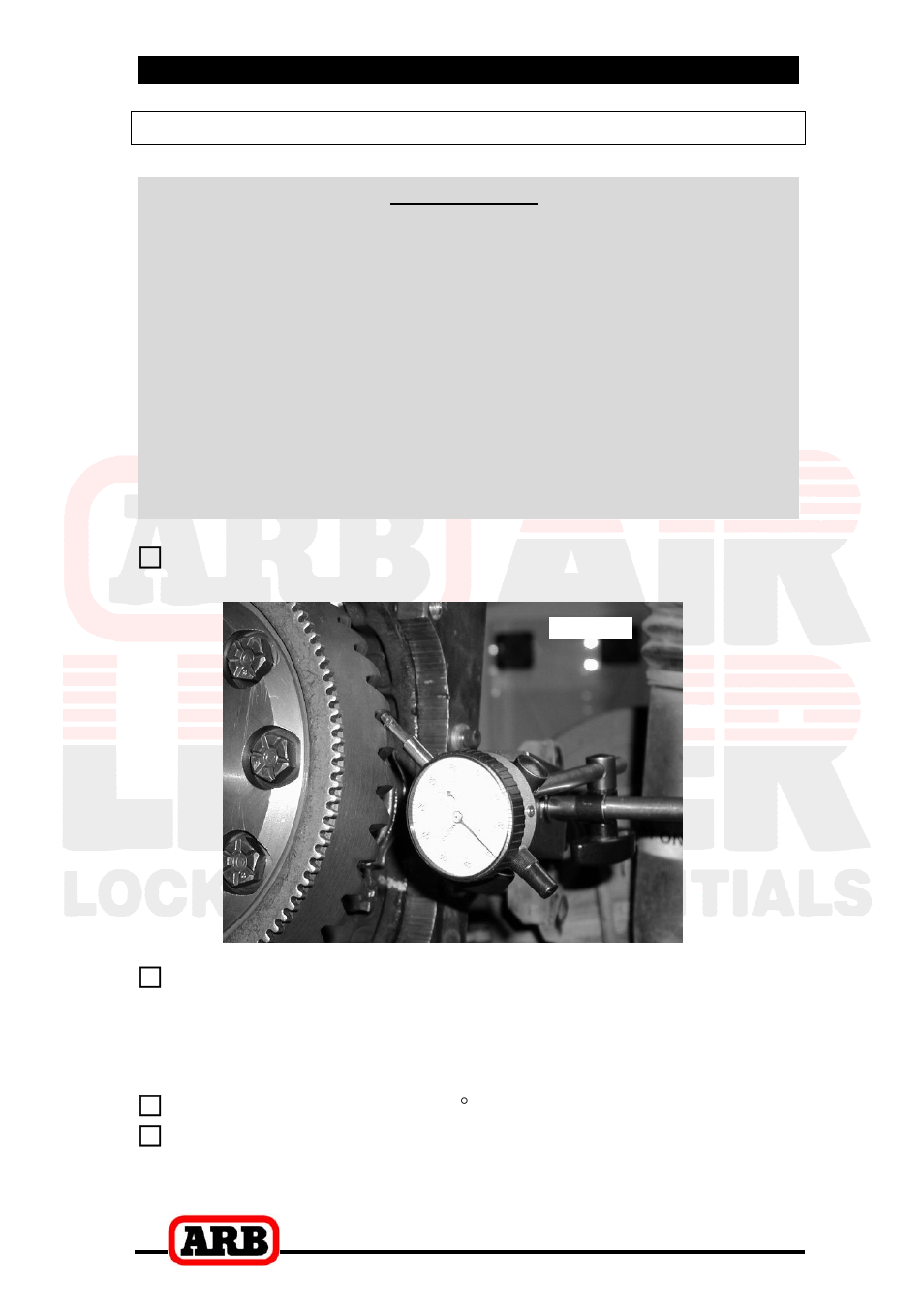 2 removing the existing differential, Checking the current backlash amount, Important | ARB RD132 User Manual | Page 9 / 40