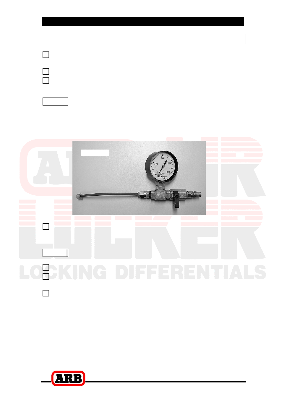 3 installing the air locker, Bench testing the air locker | ARB RD05 User Manual | Page 22 / 38