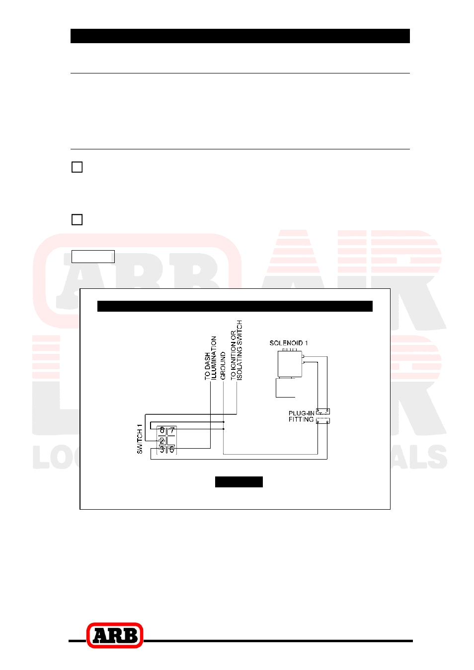 5 mounting & connecting the electrical system, Connection to an alternate air source, Single air locker system | ARB RD05 User Manual | Page 32 / 38