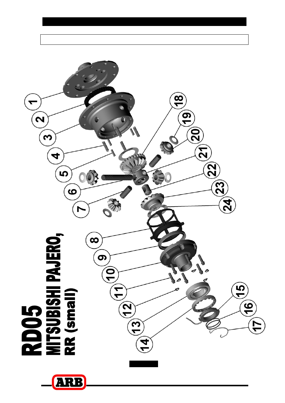 7 parts list, Exploded assembly diagram | ARB RD05 User Manual | Page 37 / 38