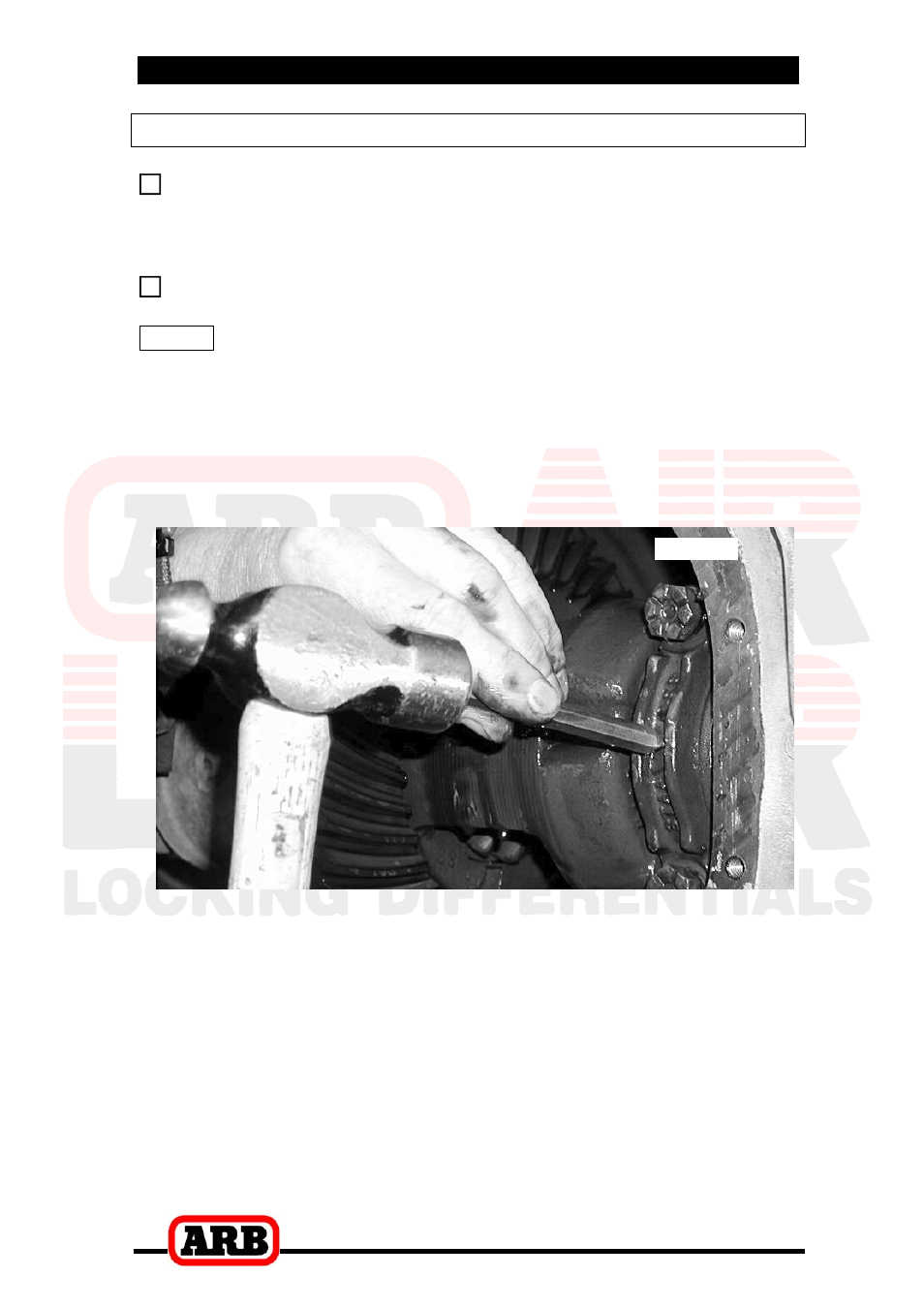 2 removing the existing differential, Marking the bearing caps | ARB RD05 User Manual | Page 8 / 38