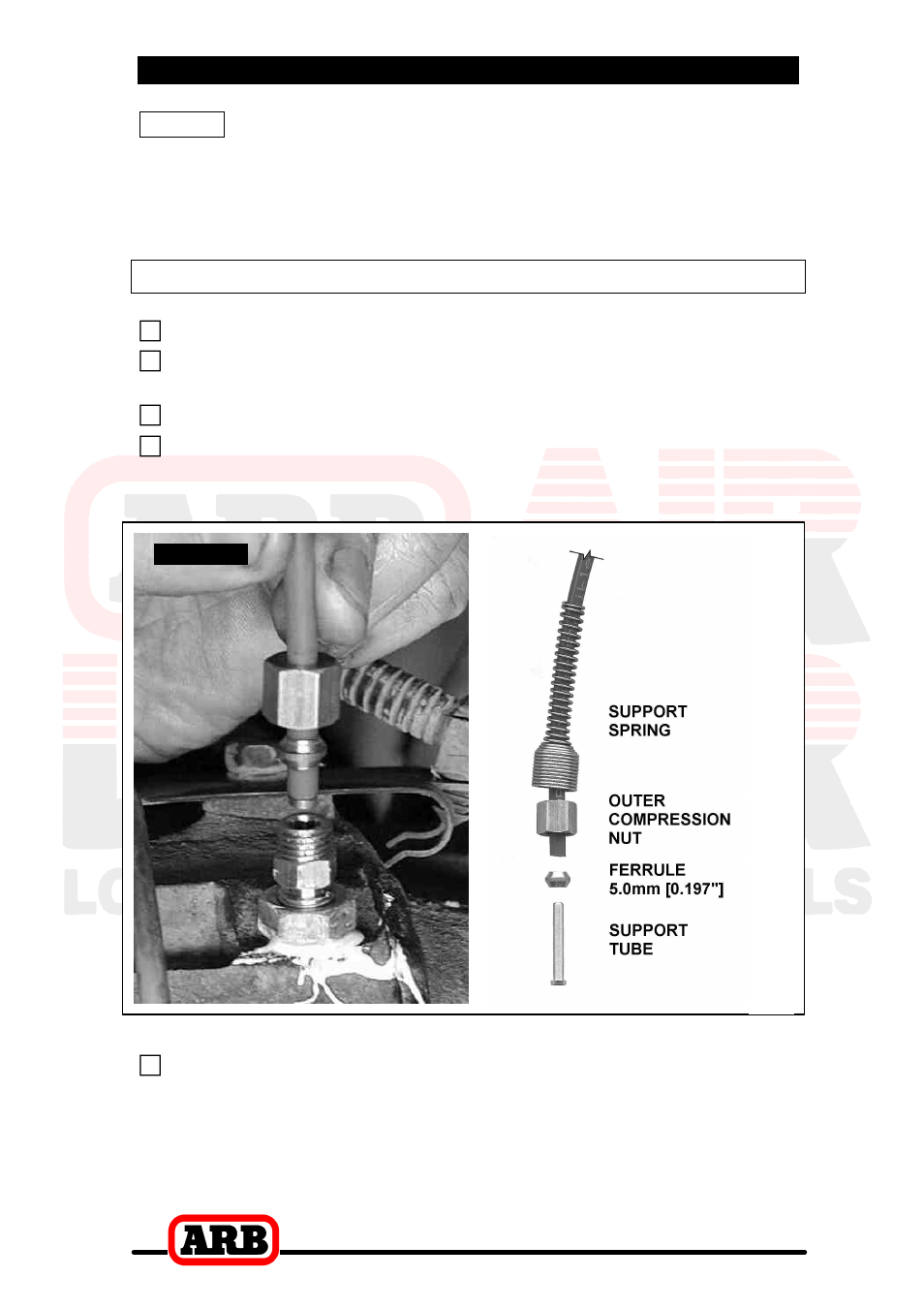 5 installing the air system, Connection to the bulkhead fitting | ARB RD12 User Manual | Page 32 / 44
