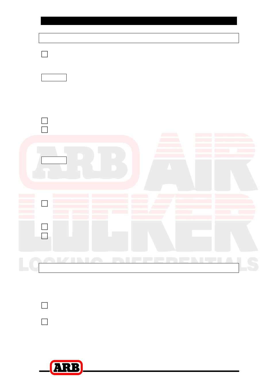 7 testing & final assembly, Leak testing, Testing the air locker actuation | ARB RD12 User Manual | Page 39 / 44