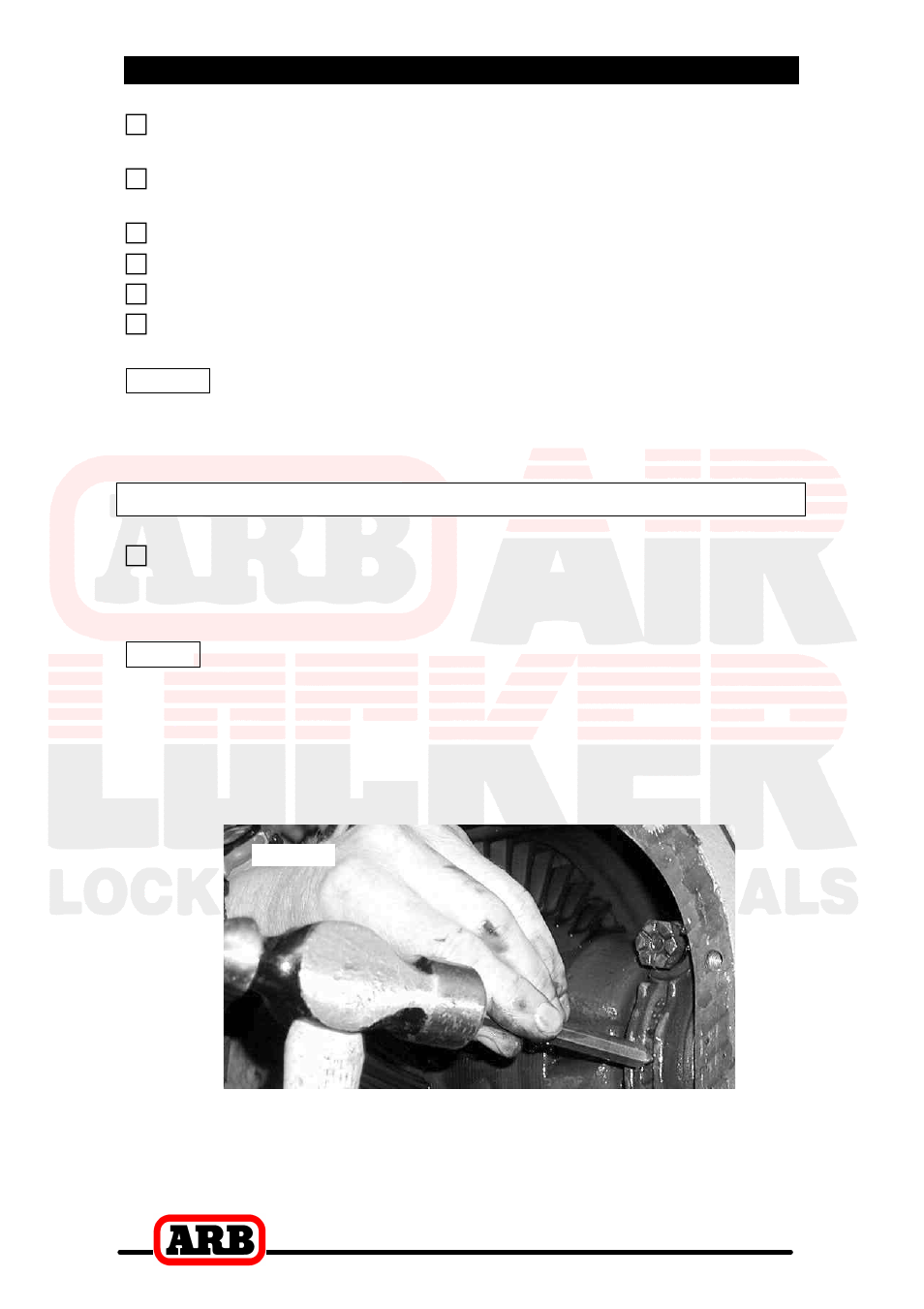 2 removing the existing differential, Marking the bearing caps | ARB RD12 User Manual | Page 8 / 44
