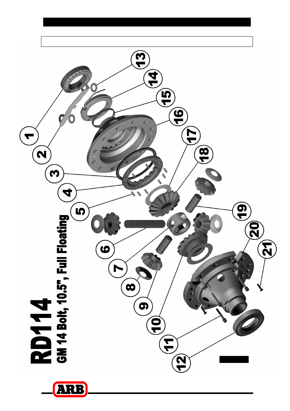 7 parts list, Exploded assembly diagram | ARB RD114 User Manual | Page 35 / 36