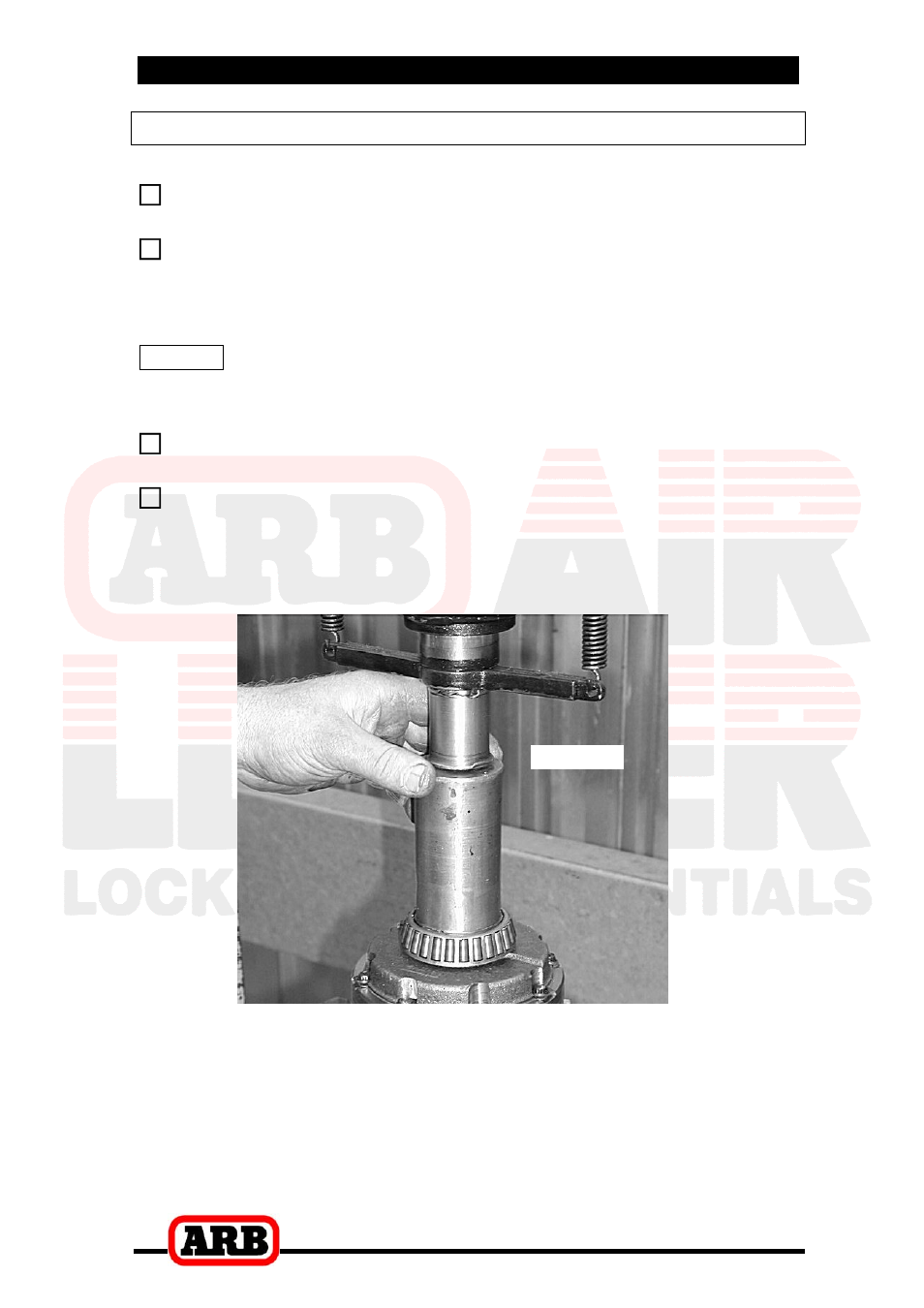 3 installing the air locker, Installing the carrier bearings | ARB RD40 User Manual | Page 11 / 38
