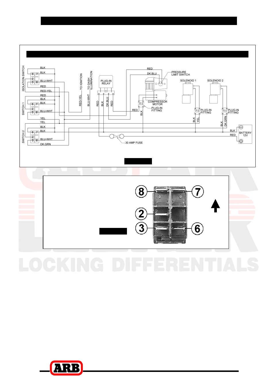 Switch terminal identification, 5 mounting & connecting the electrical system | ARB RD40 User Manual | Page 31 / 38