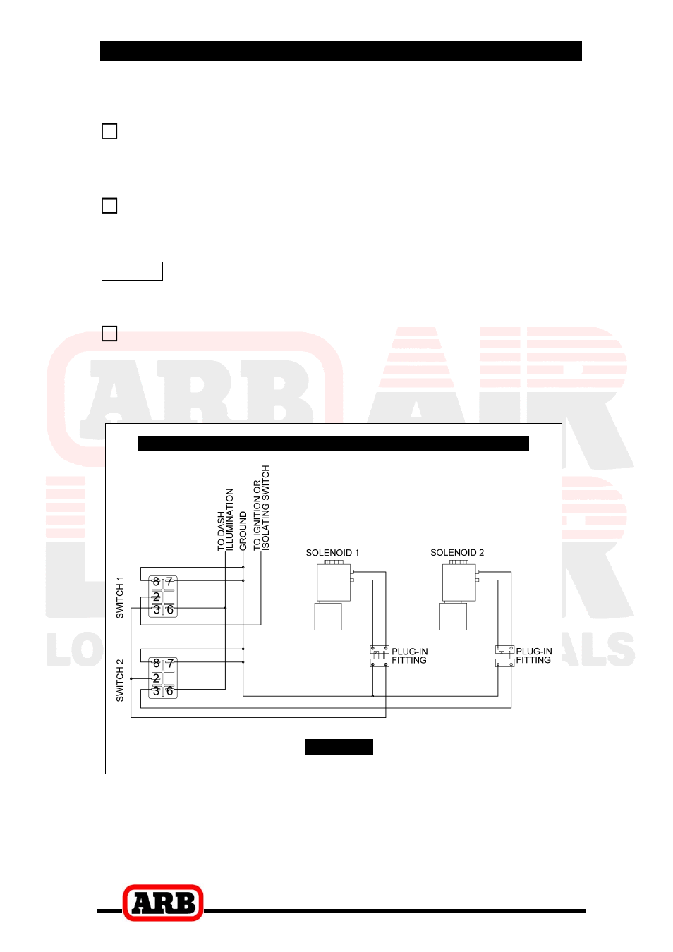 5 mounting & connecting the electrical system, Dual air locker system | ARB RD40 User Manual | Page 33 / 38