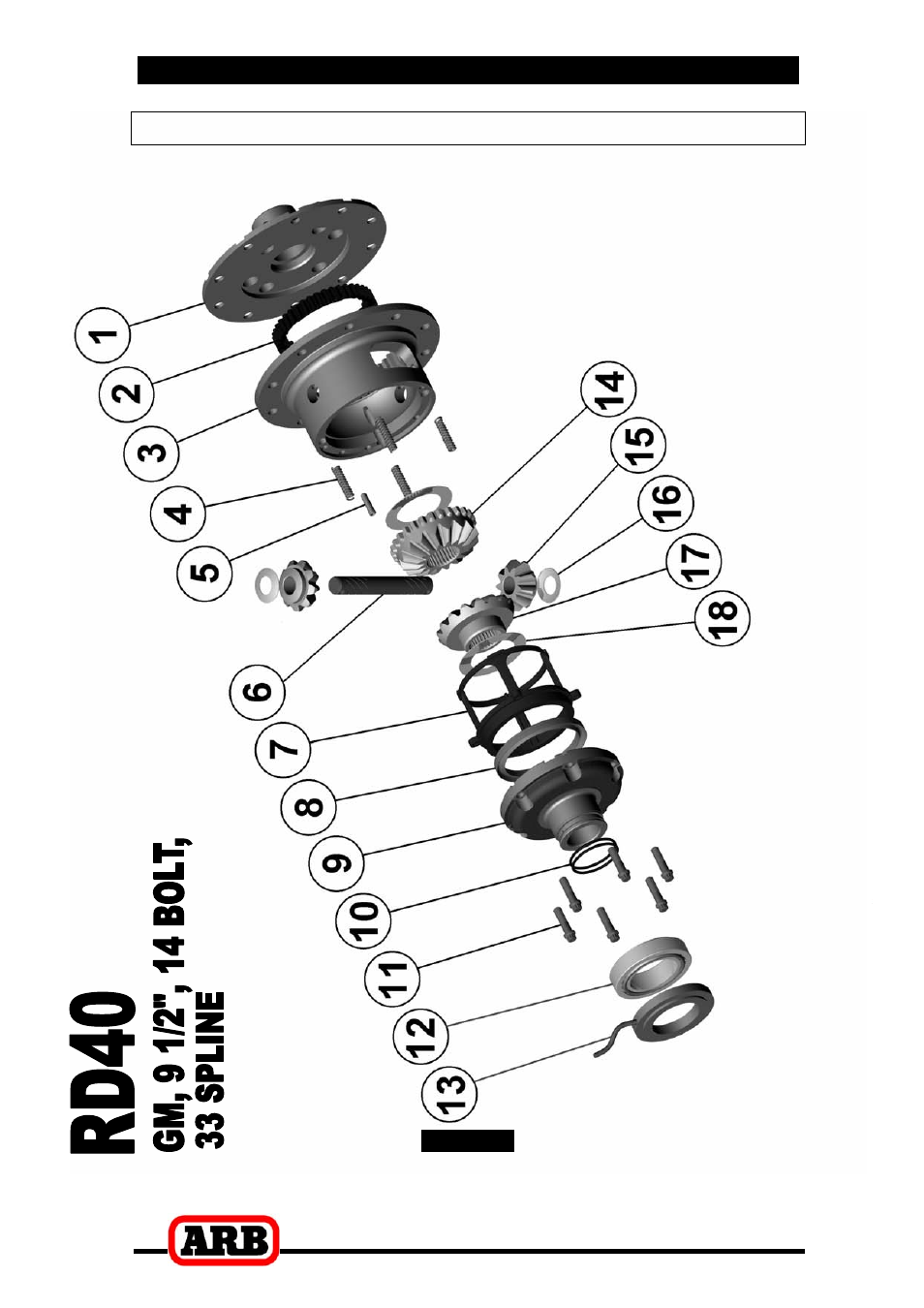 7 parts list, Exploded assembly diagram | ARB RD40 User Manual | Page 37 / 38