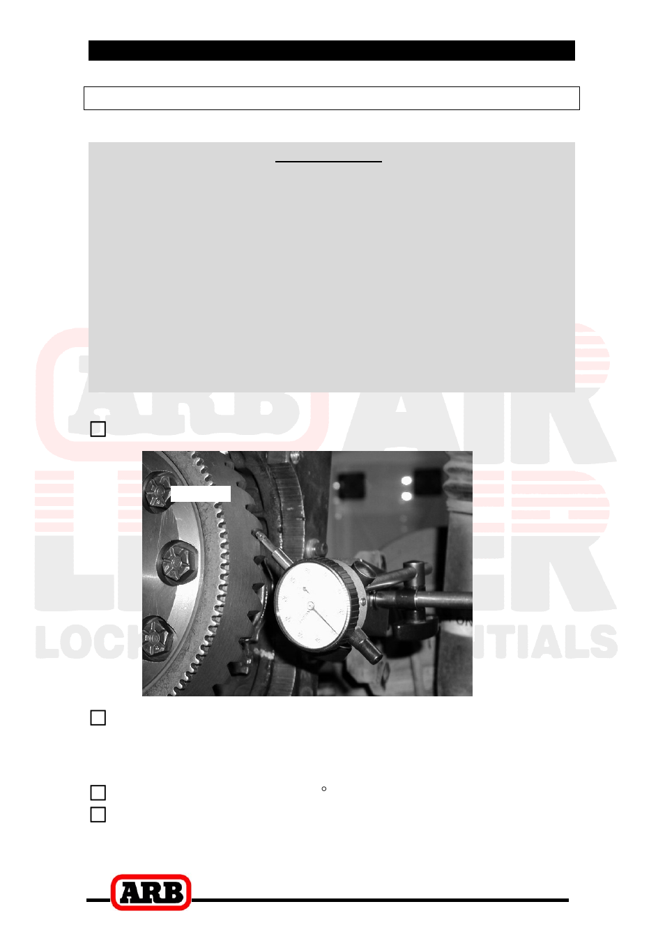 2 removing the existing differential, Checking the current backlash amount, Important | ARB RD40 User Manual | Page 9 / 38