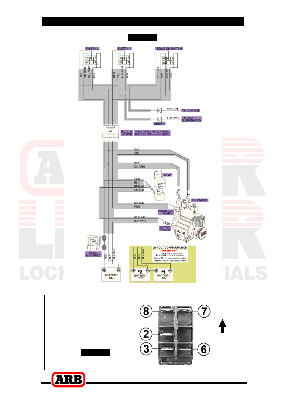 Switch, Switch terminal identification | ARB RD197 User Manual | Page 35 / 42