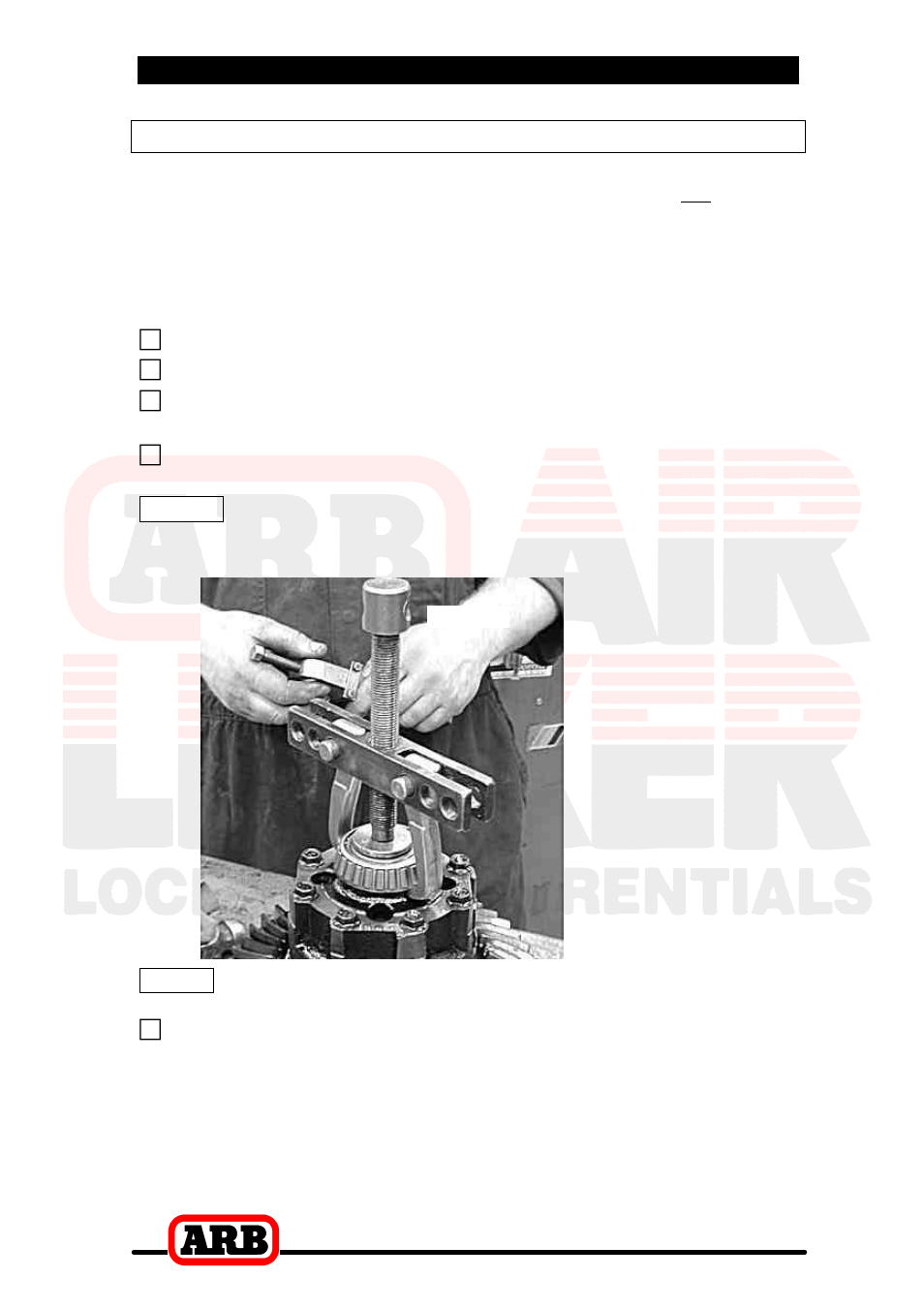 3 bench measurement, Measurement for pre-load shimming | ARB RD94 User Manual | Page 10 / 40