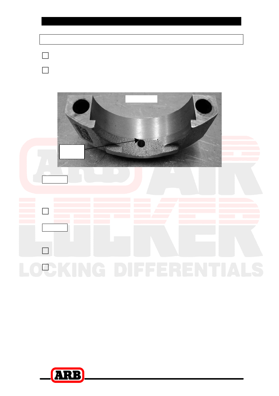 4 installing the air locker, Modifying the bearing cap | ARB RD94 User Manual | Page 18 / 40