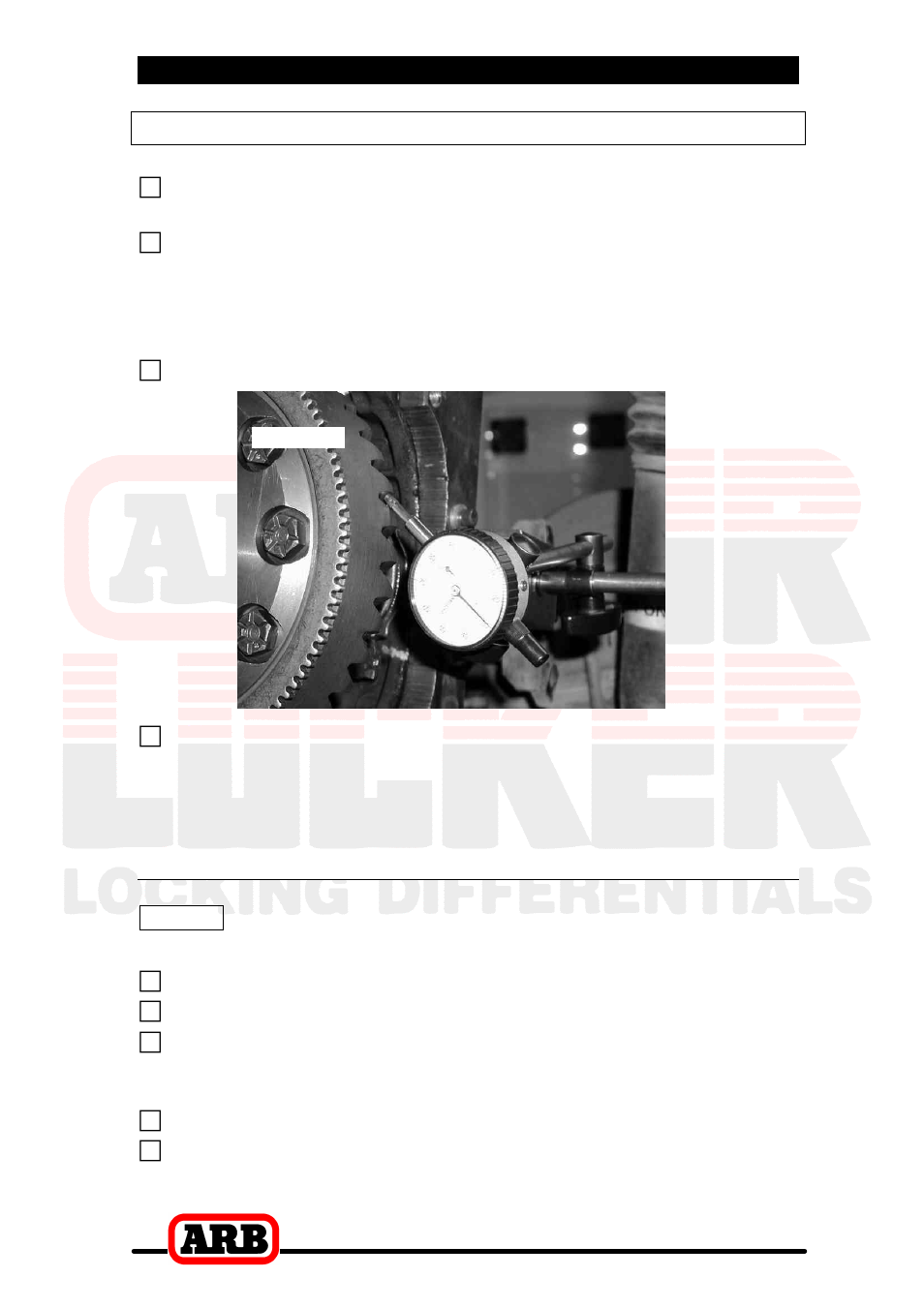 4 installing the air locker, Final backlash checking, Re-shimming the backlash | ARB RD94 User Manual | Page 20 / 40