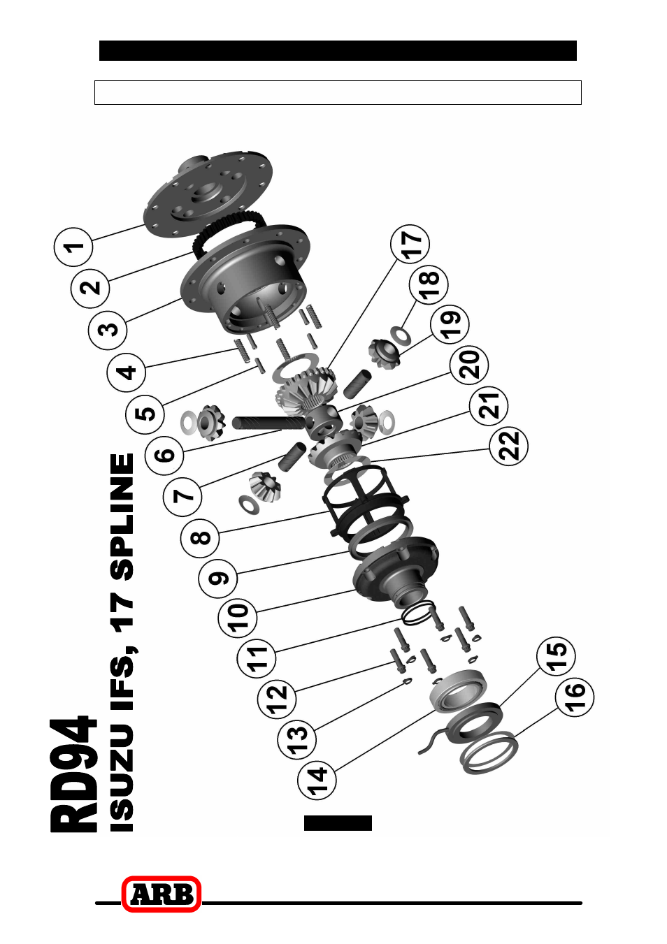 8 parts list, Exploded assembly diagram | ARB RD94 User Manual | Page 39 / 40