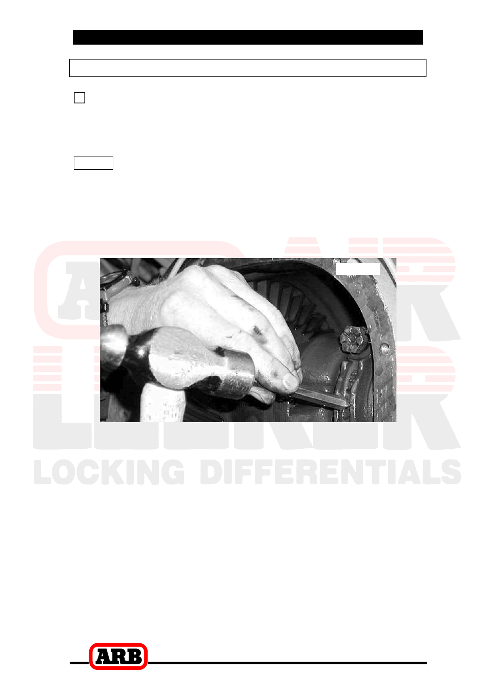 2 removing the existing differential, Marking the bearing caps | ARB RD94 User Manual | Page 8 / 40