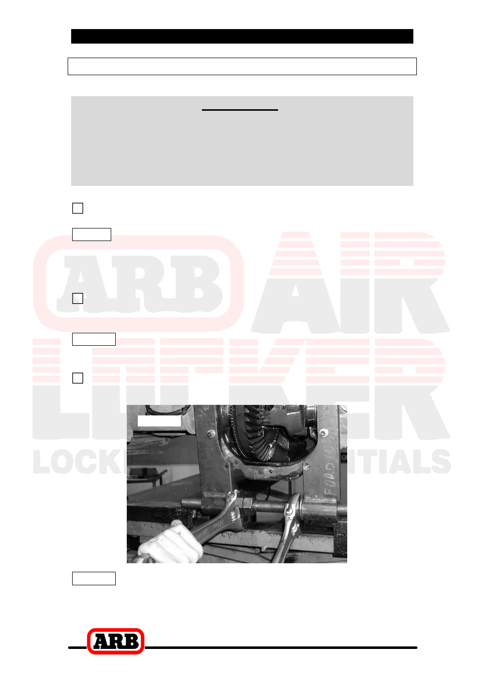 2 removing the existing differential, Spreading the differential housing important | ARB RD44 User Manual | Page 10 / 46