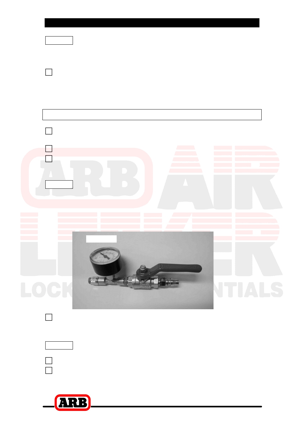 4 installing the air locker, Bench testing the air locker | ARB RD44 User Manual | Page 29 / 46