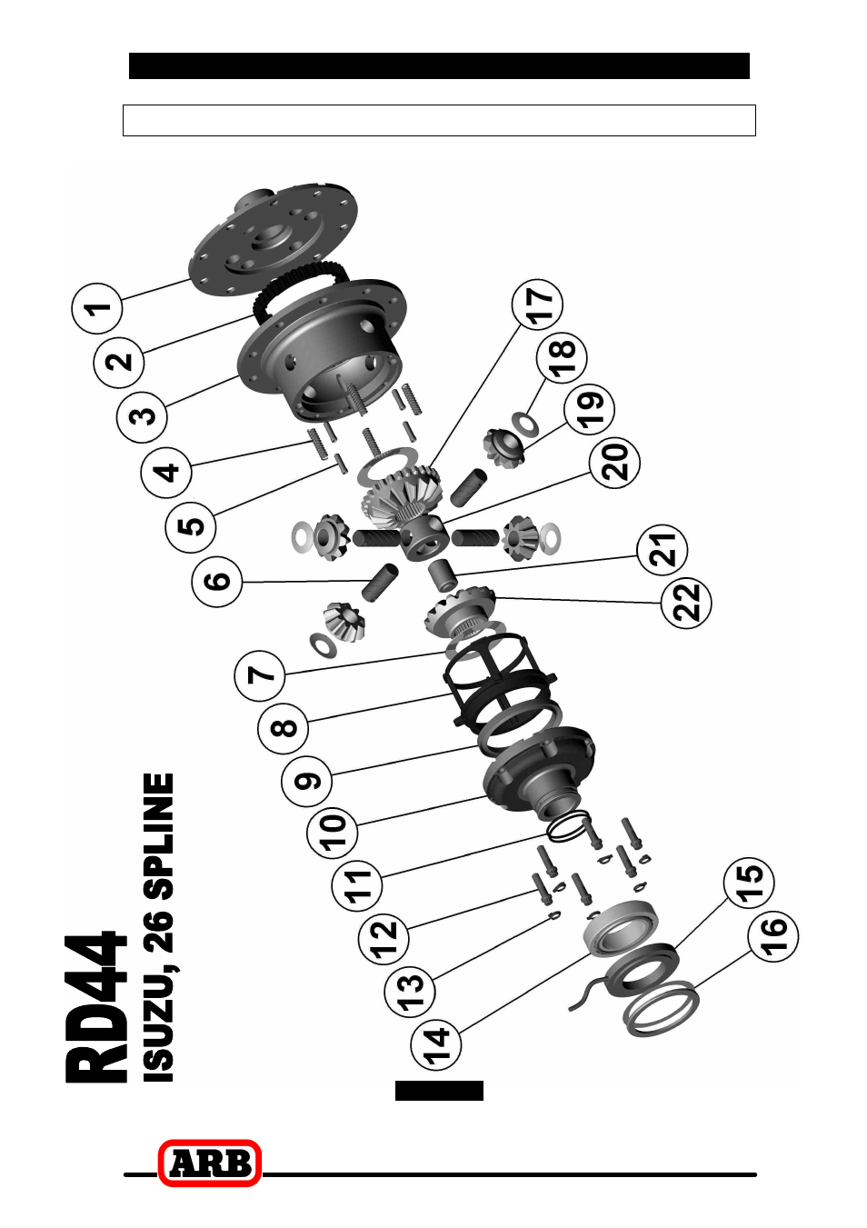 8 parts list, Exploded assembly diagram | ARB RD44 User Manual | Page 45 / 46